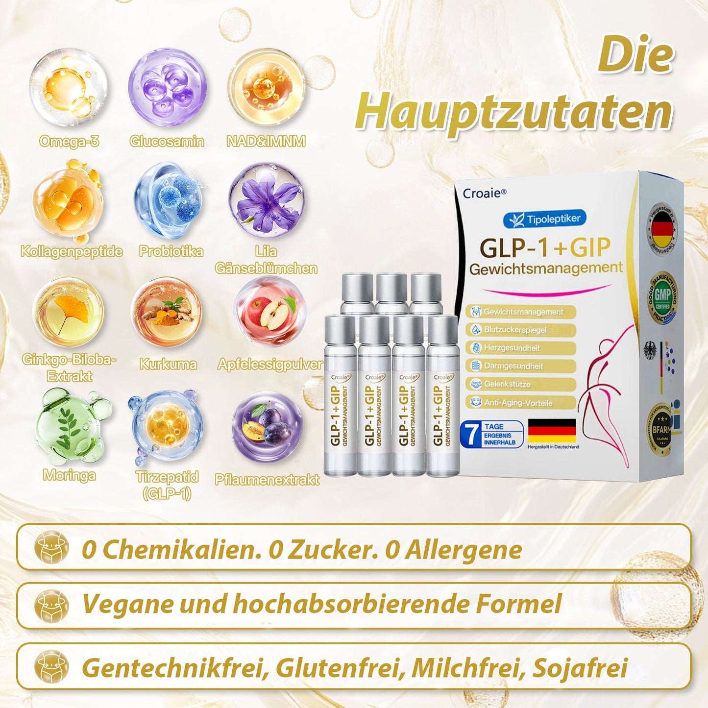 BfArM 🇩🇪 |OffiziellerBRD 🇩🇪 Store – Croaie® Tirzepatide Lösung zum Einnehmen, GIP- und GLP-1-Lösung zur Gewichtsabnahme mit Doppelwirkung, eine Flasche täglich, wirksam in 7 Tagen🌈
