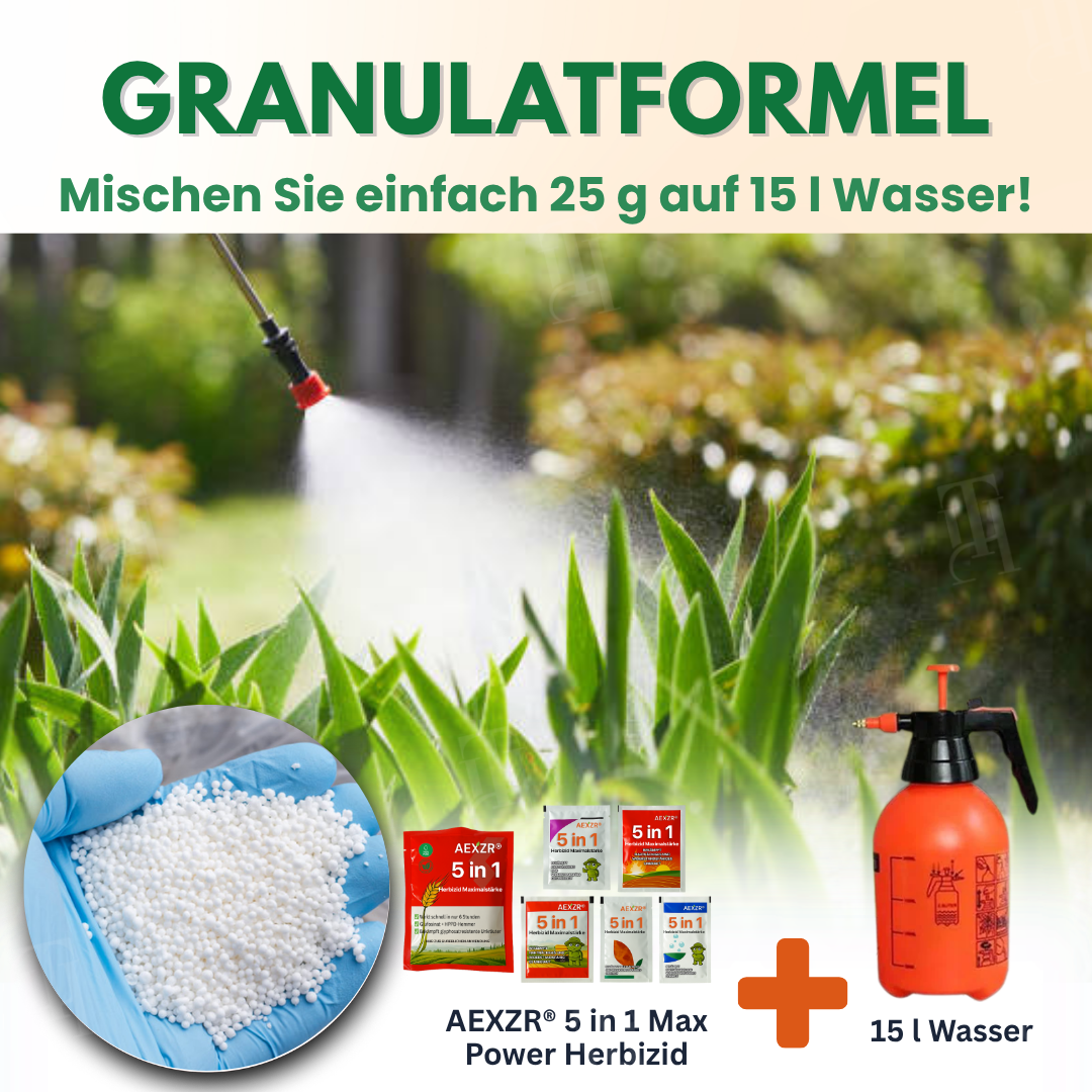 AEXZR® 5 in 1 Herbizid Maximalstärke⚡ Sichtbare Ergebnisse in 6 Std | Haustiersicher 🛡️